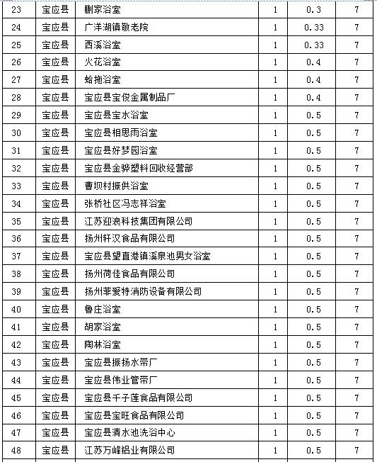 锅炉整治清单