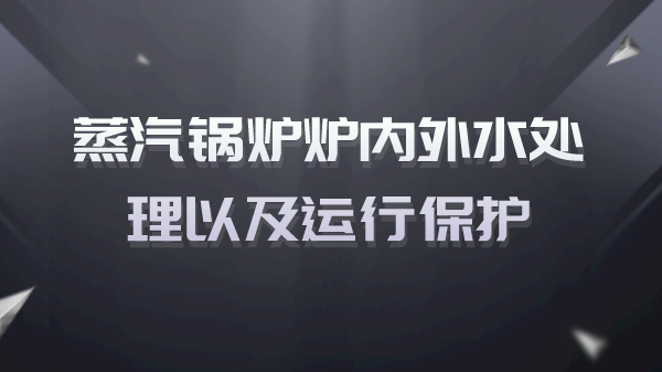 蒸汽锅炉炉内外水处理以及运行保护